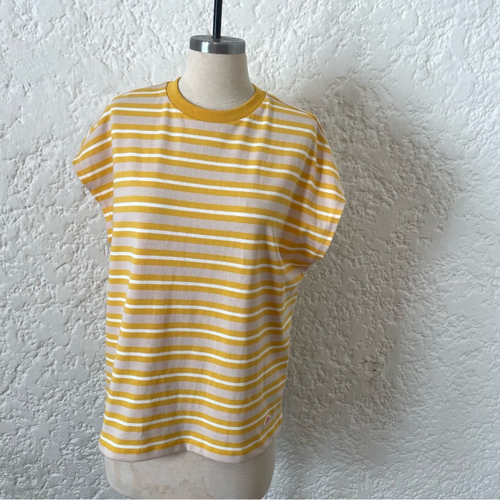 Danton Short Sleeve Striped T-Shirt Women’s Medium, Yellow Stripe, Worn 1x
